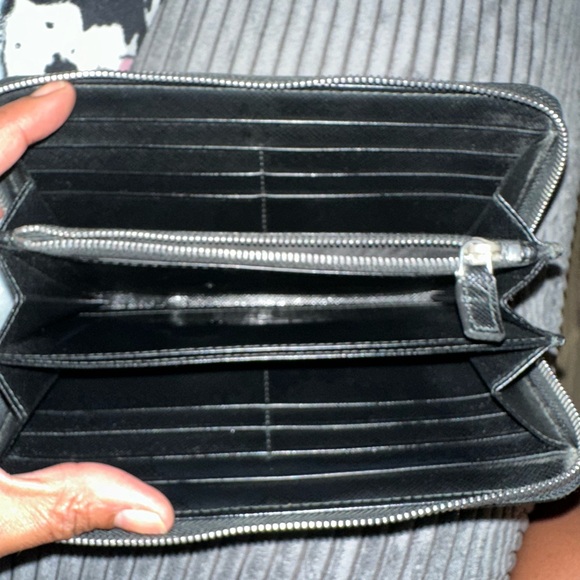 PRADA Saffiano Leather Zip Around Long Wallet/ - Picture 4 of 5